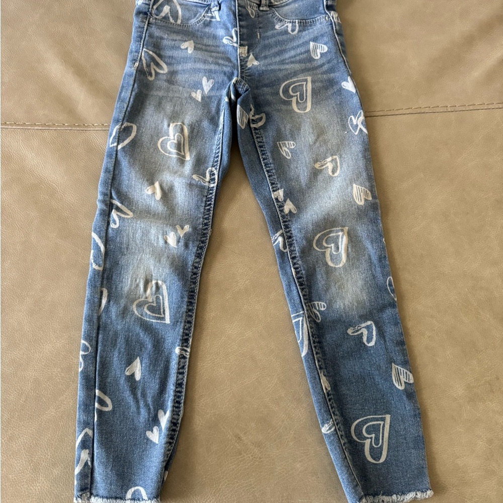 Wonder Nation Blue Skinny Jeans with Heart Pattern